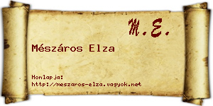 Mészáros Elza névjegykártya