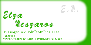 elza meszaros business card